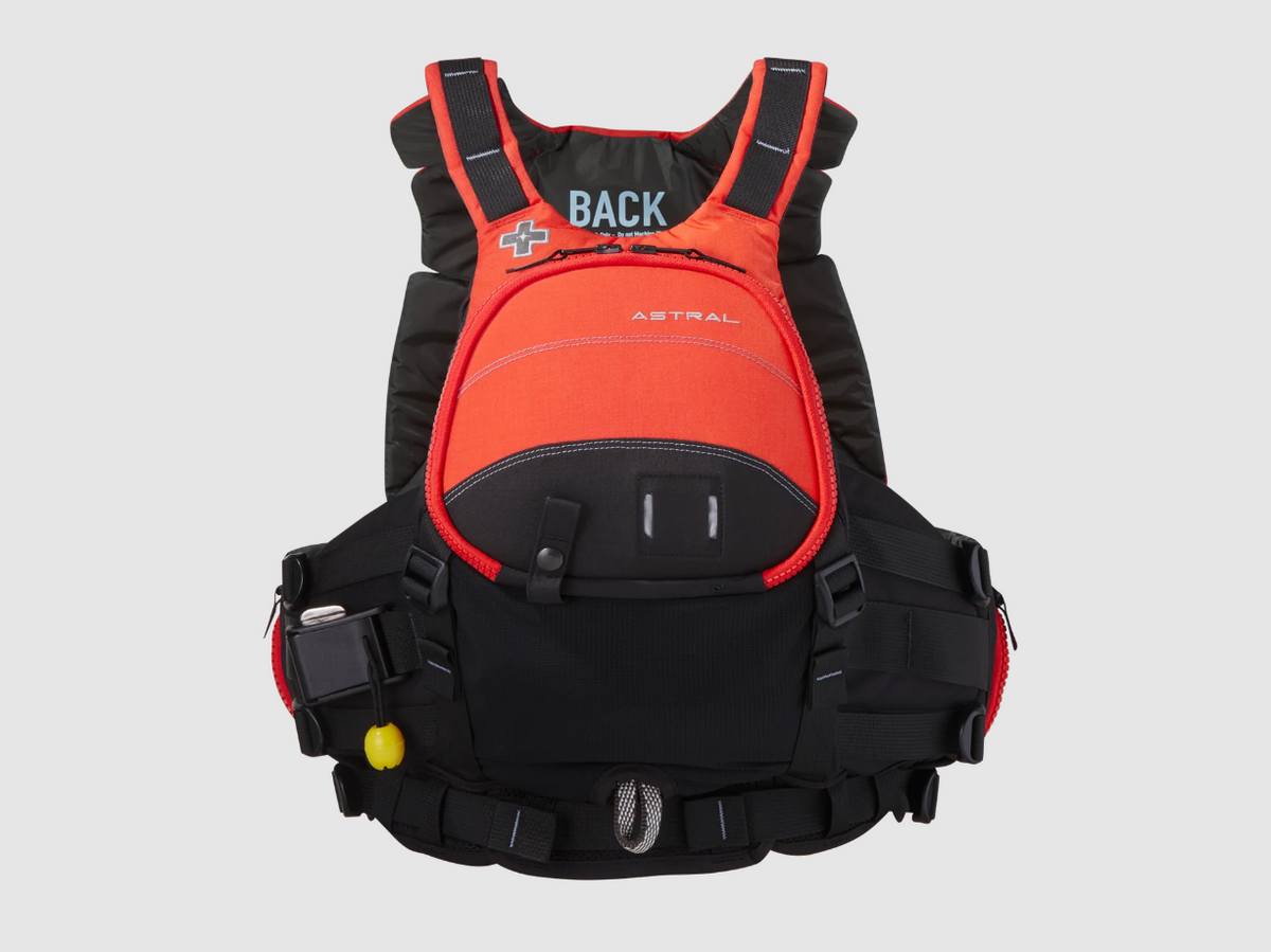 Radical Rider Astral Green Jacket Buoyancy Aid in Fire Orange colour, front view