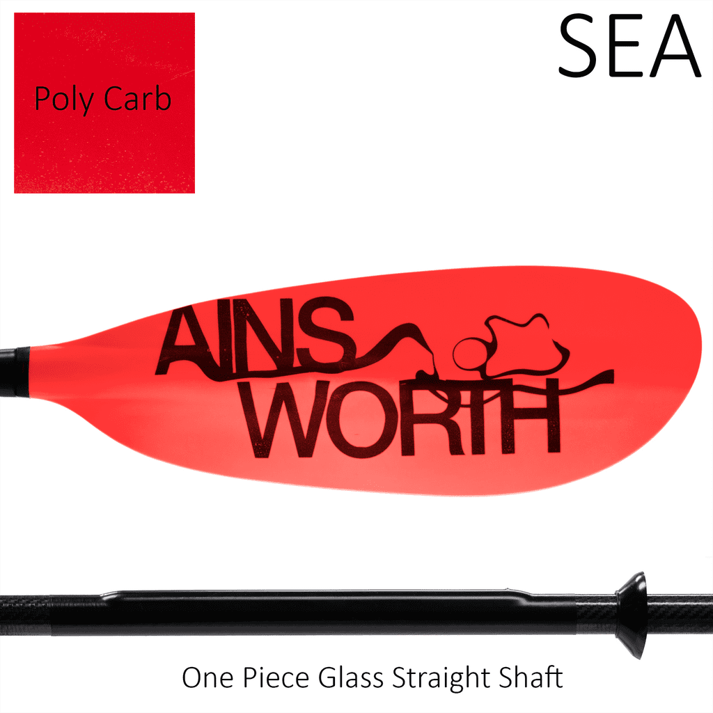 Radical Rider Ainsworth Sea Poly Carbonate Red Paddle One Piece Glass Straight Shaft Paddle