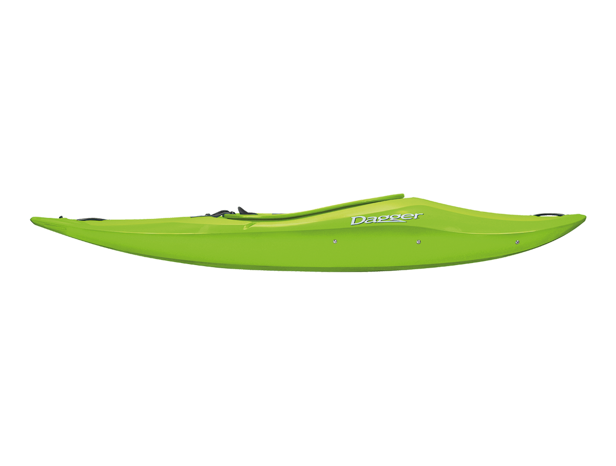 Radical Rider Dagger Axiom 6.9 lime Kids Kayak side View
