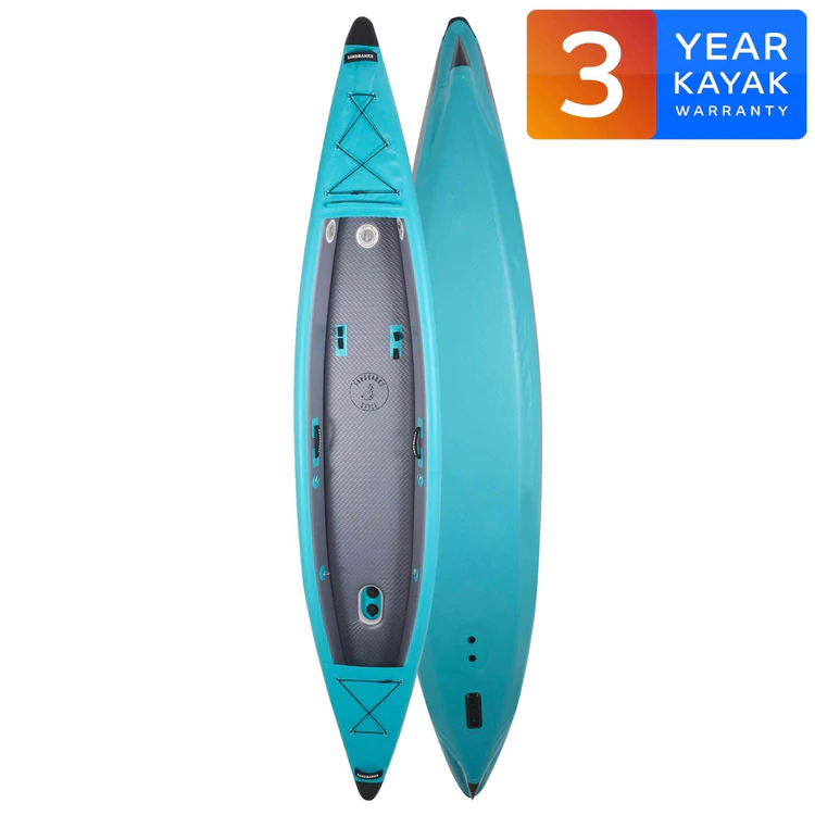 Radical Rider Sandbanks Style inflatable kayak in blue.