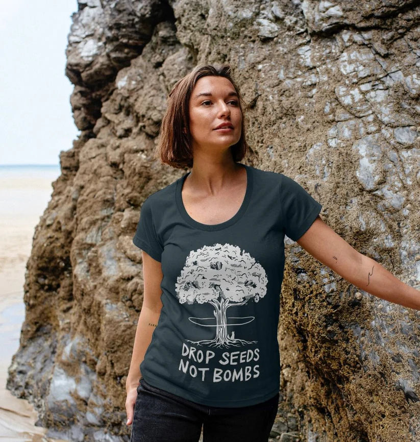 Rapanui Women's Drop Seeds Not Bombs T-shirt
