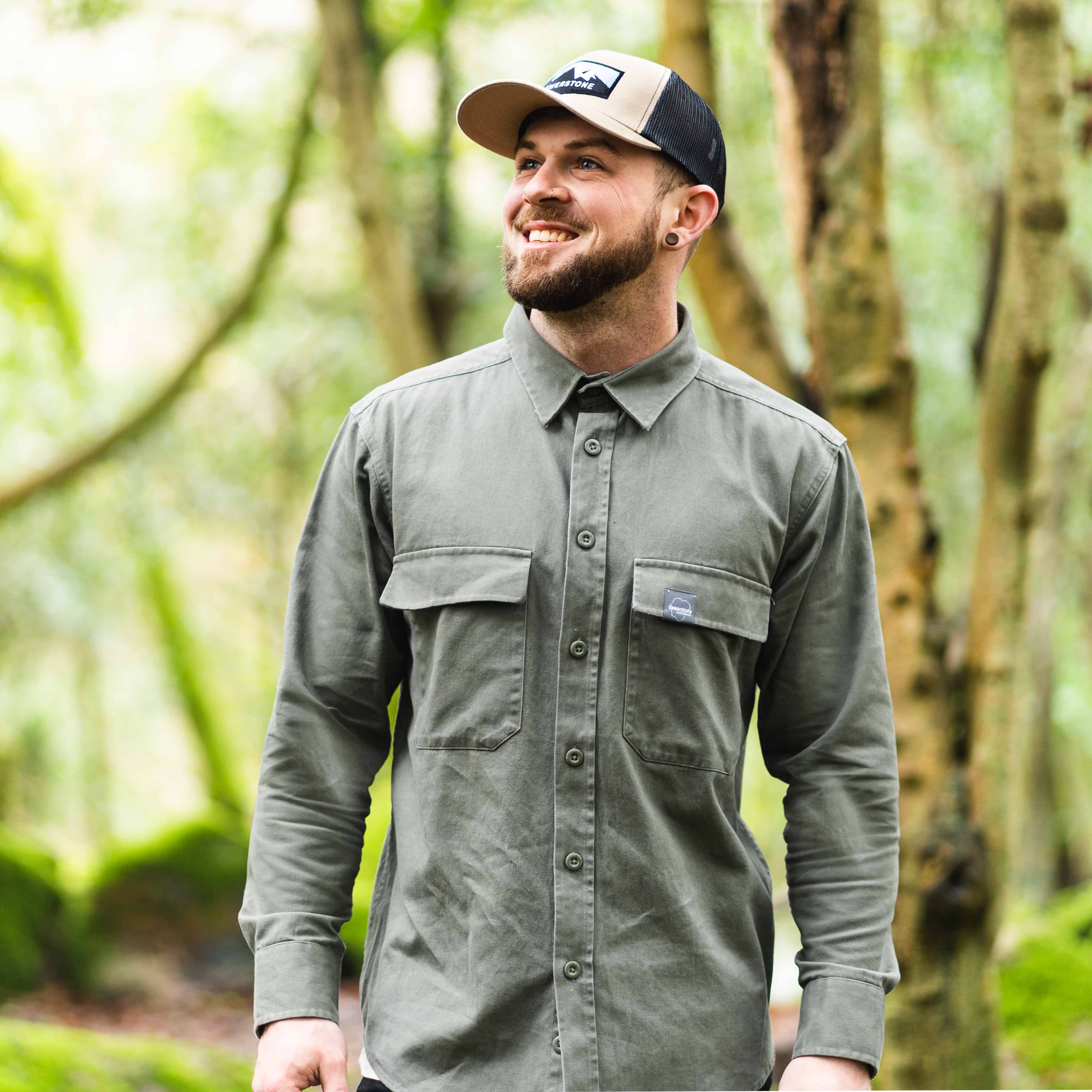 Dewerstone Cotton Overshirt - Khaki
