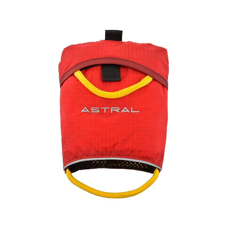 Radical Rider Astral Dyneema Throwline 13.5 m in red with yellow rope, front view