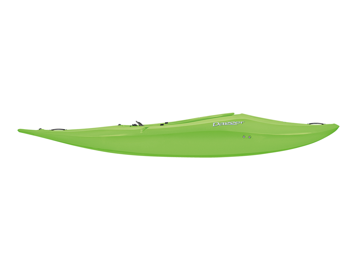 Radical Rider Dagger Axiom Lime Whitewater Kayak Side View