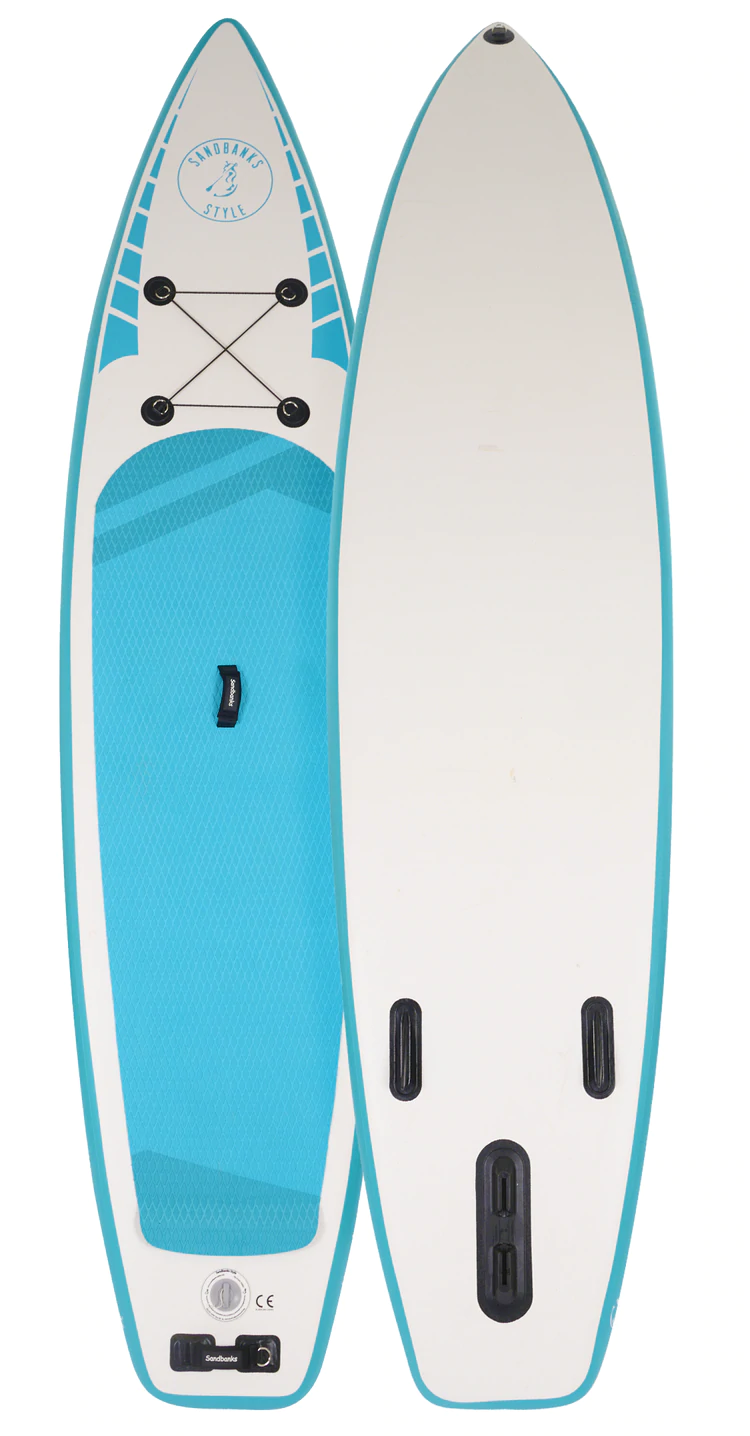 Sandbanks Style brand Elite Pro Sport inflatable SUP paddleboard in Turquoise