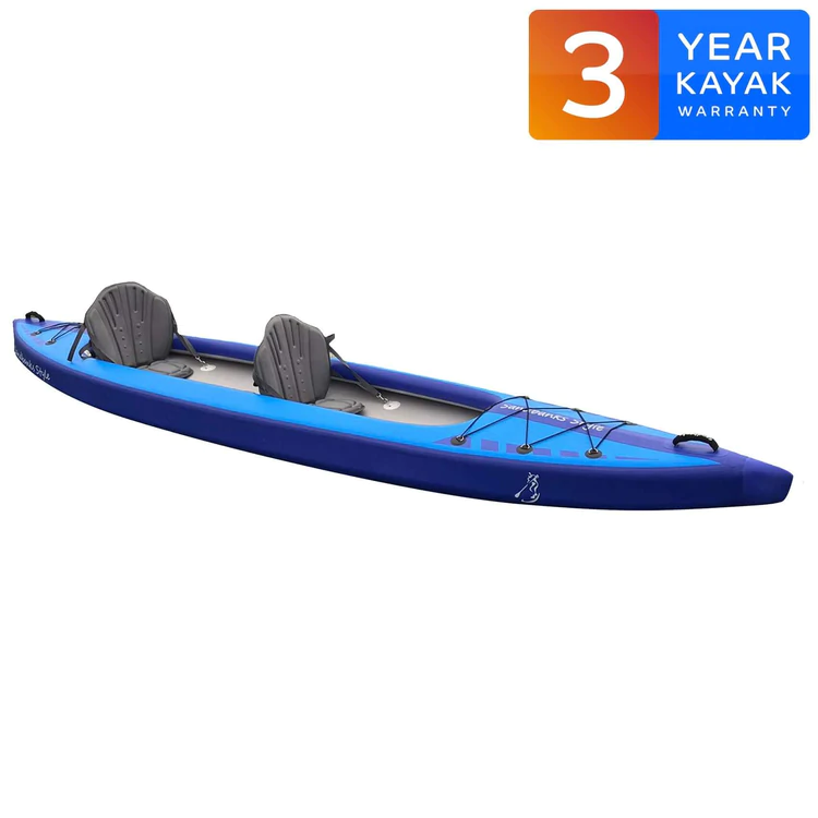 Radical Rider Sandbanks Style inflatable double seater kayak in blue.