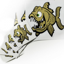 Pyranha Angry Fish Stickers